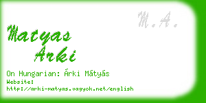 matyas arki business card